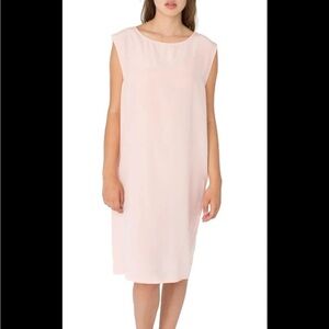 American apparel baby pink silk shift dress